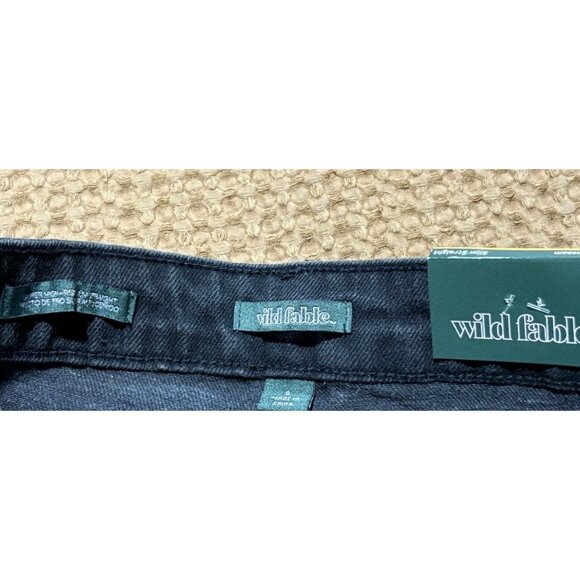 Super-High Rise Distressed Slim Straight RawJeans - Wild Fable - Black Wash 0/27 - Picture 4 of 9